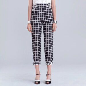 Kaelen NYC Black White Grid Pattern Cropped Pants - 4